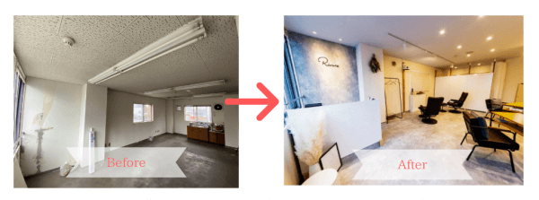 大変身！【ネイルサロン内装ビフォーアフター！】事例追加｜ネイルサロン開業・経営ならビオネイル