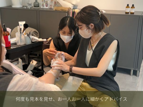 【人気研修】『フットスパ（フットエステ）』導入研修を行いました｜ネイルサロン開業・経営ならビオネイル